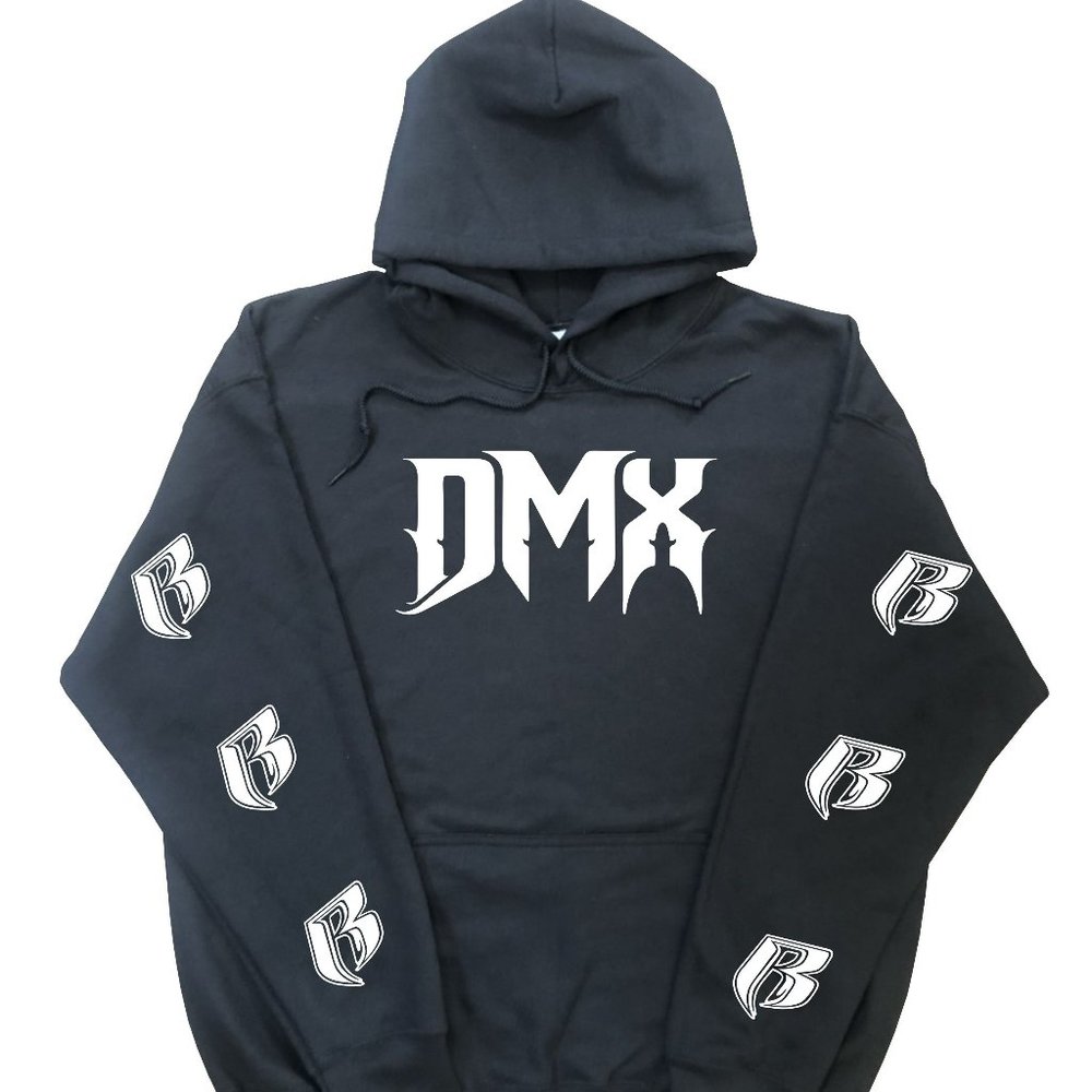 DMX Hoodie Ruff Ryders Sleeves Black (White Print)